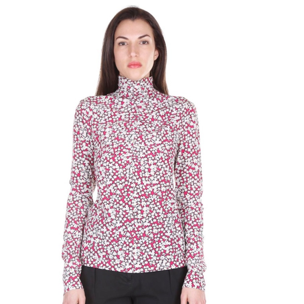 CEDRIC CHARLIER floral silk blouse, size 6